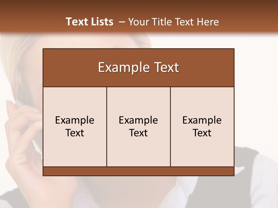 Businesswoman Talking Lifestyle PowerPoint Template