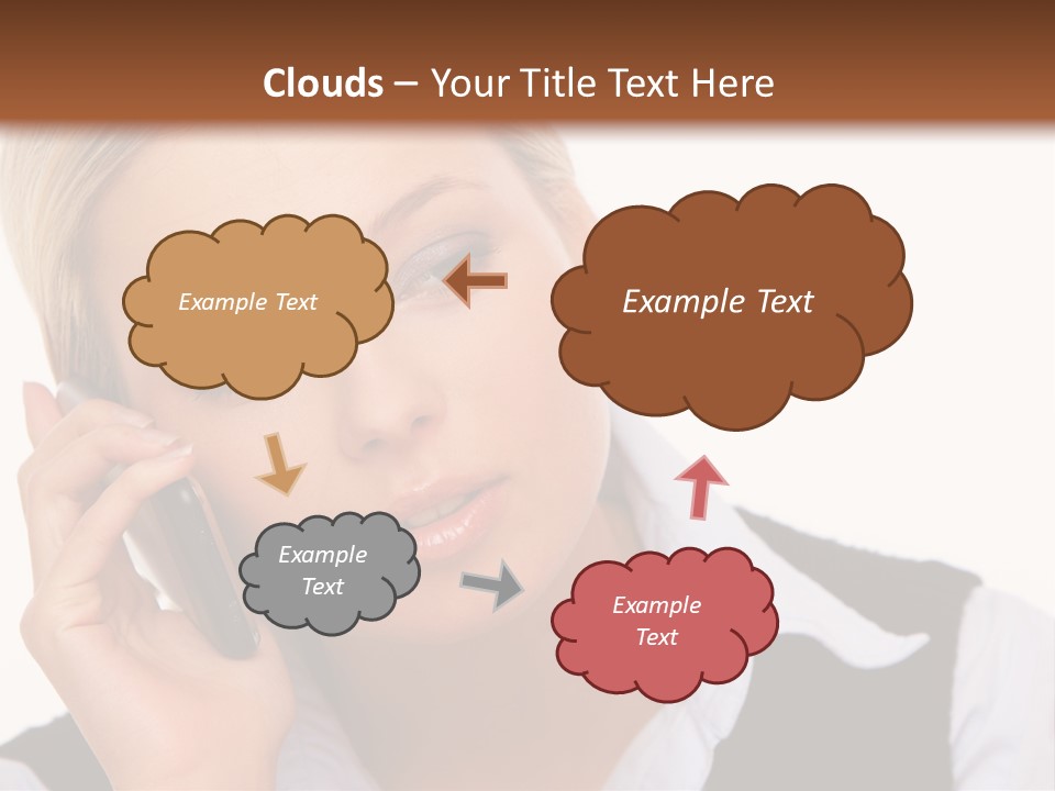 Businesswoman Talking Lifestyle PowerPoint Template