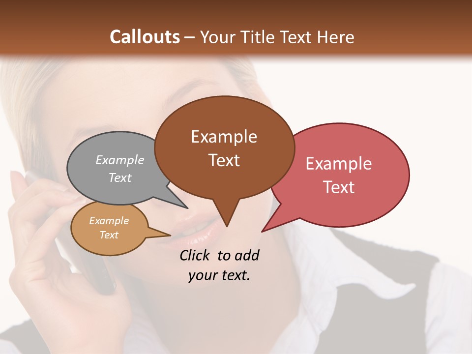 Businesswoman Talking Lifestyle PowerPoint Template