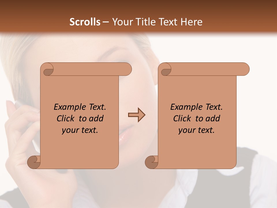 Businesswoman Talking Lifestyle PowerPoint Template