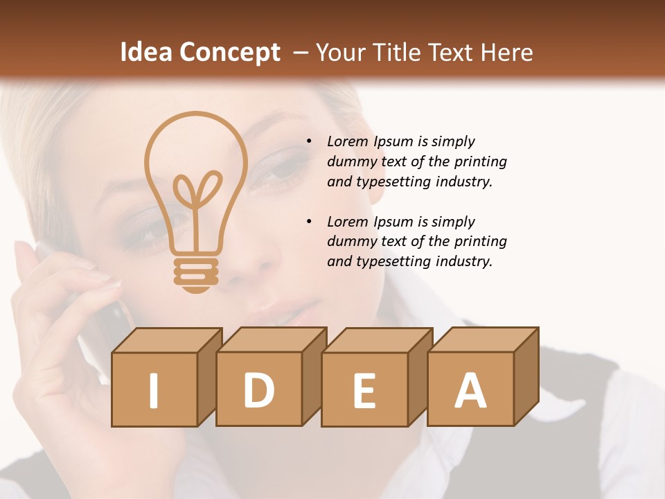 Businesswoman Talking Lifestyle PowerPoint Template