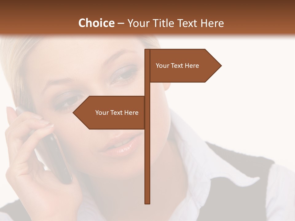 Businesswoman Talking Lifestyle PowerPoint Template