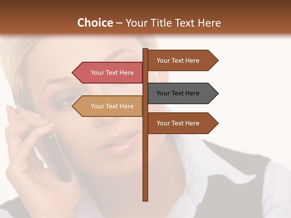 Businesswoman Talking Lifestyle PowerPoint Template