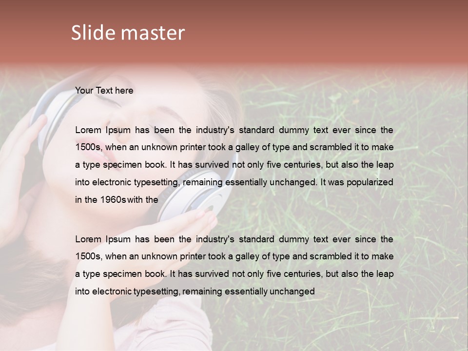 Attractive Tranquil Caucasian PowerPoint Template