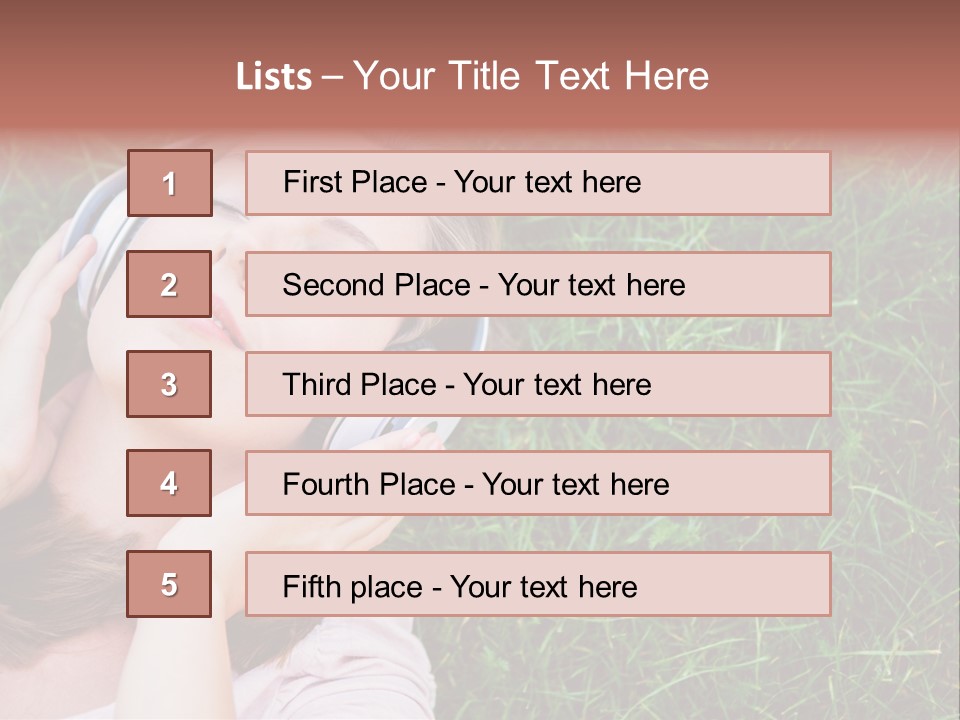 Attractive Tranquil Caucasian PowerPoint Template