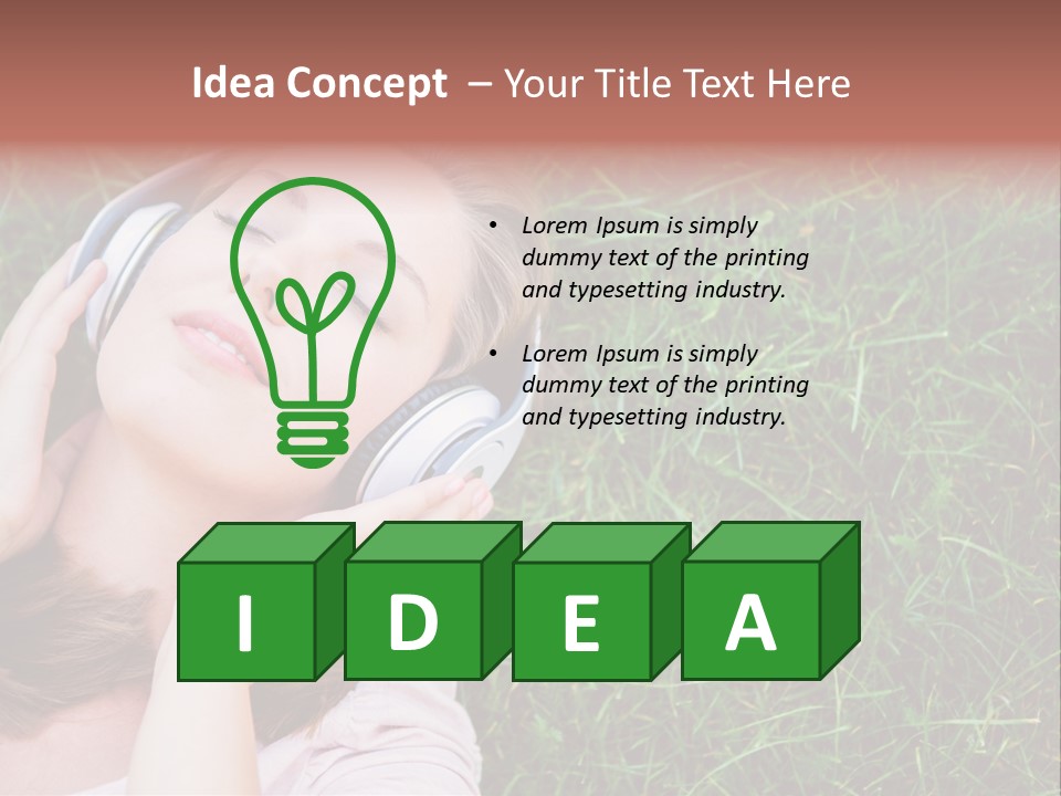 Attractive Tranquil Caucasian PowerPoint Template