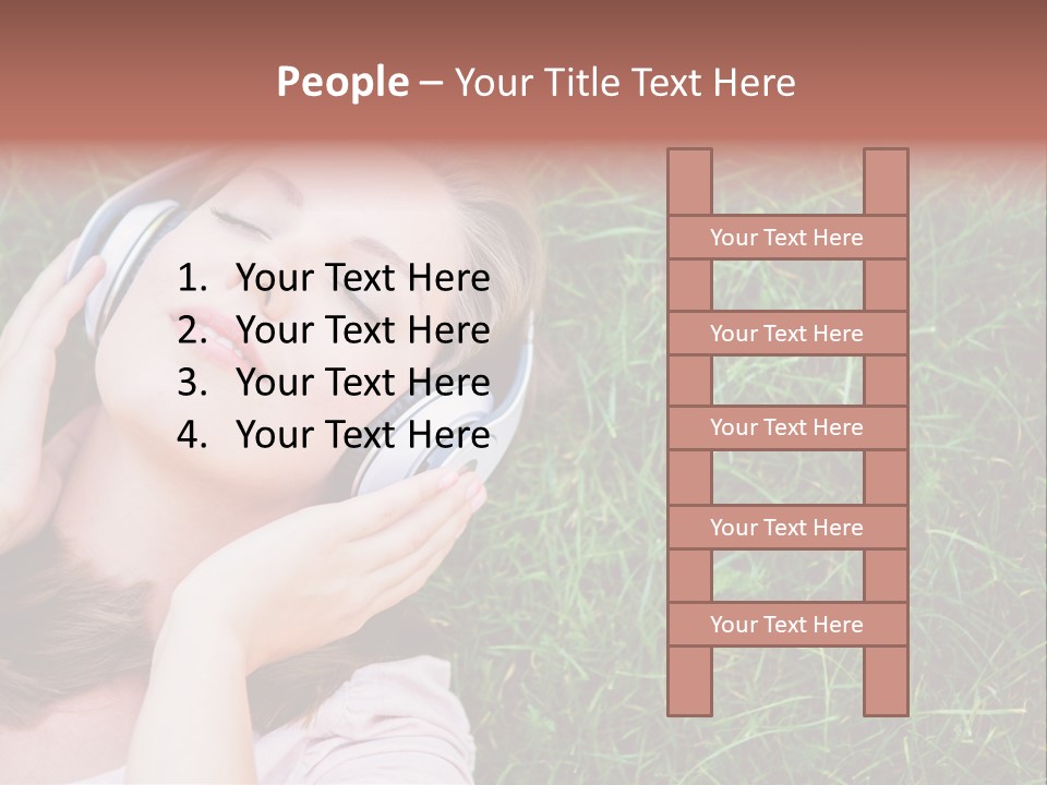 Attractive Tranquil Caucasian PowerPoint Template