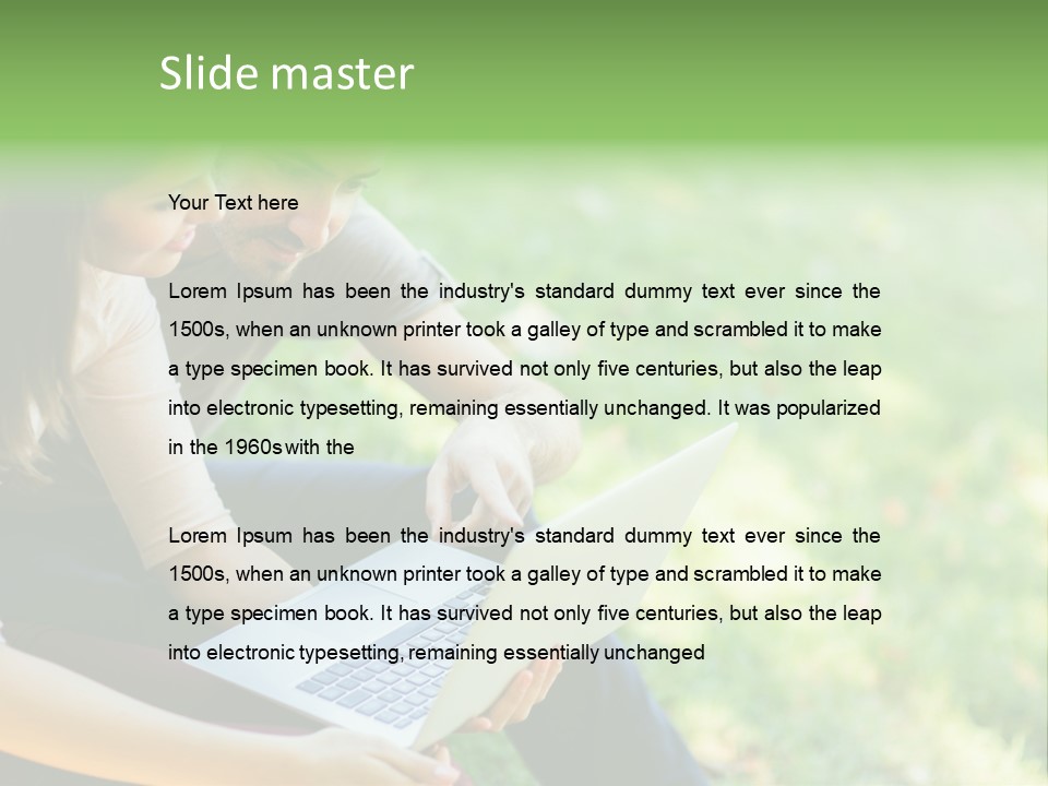 Caucasian Young Outdoors PowerPoint Template