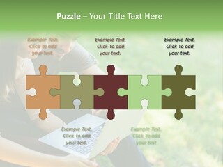 Caucasian Young Outdoors PowerPoint Template