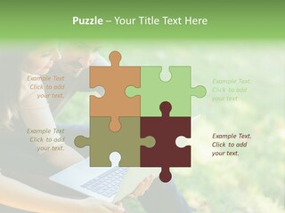 Caucasian Young Outdoors PowerPoint Template