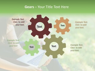 Caucasian Young Outdoors PowerPoint Template