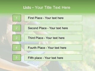 Caucasian Young Outdoors PowerPoint Template