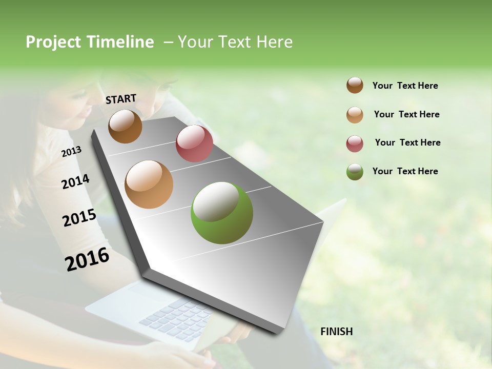 Caucasian Young Outdoors PowerPoint Template