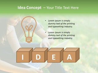 Caucasian Young Outdoors PowerPoint Template