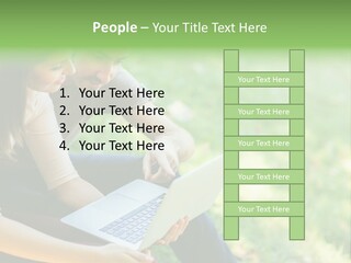 Caucasian Young Outdoors PowerPoint Template