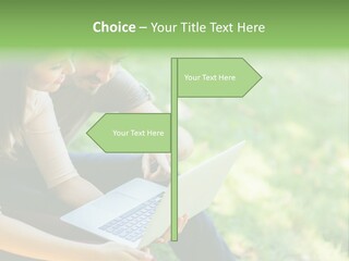 Caucasian Young Outdoors PowerPoint Template