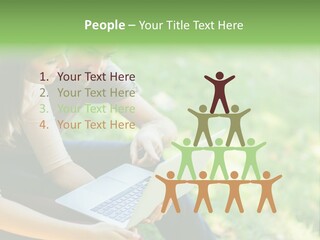 Caucasian Young Outdoors PowerPoint Template