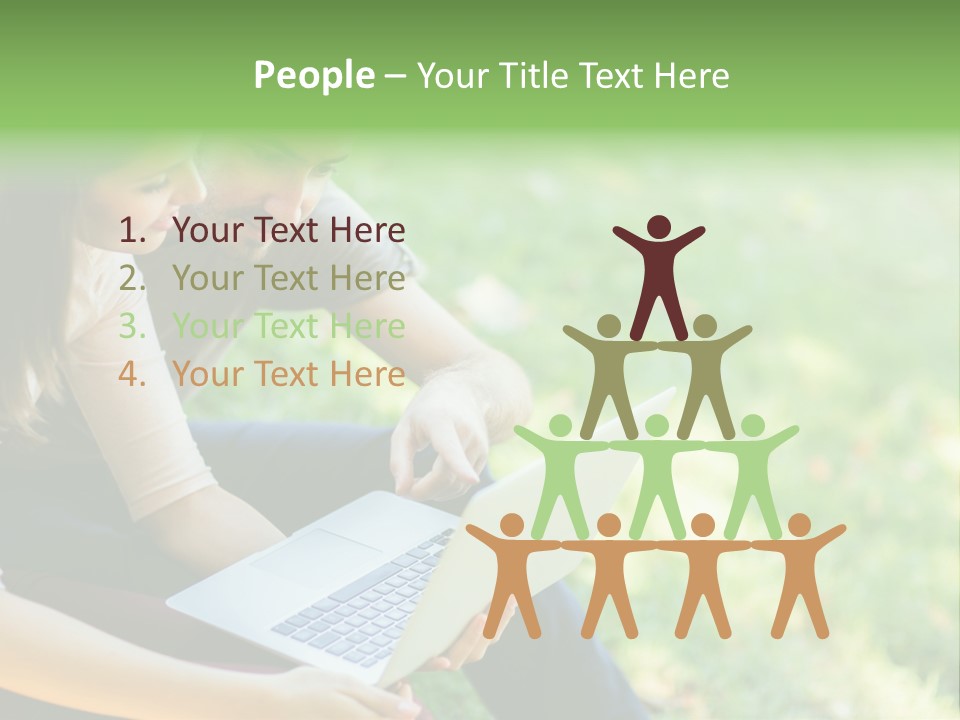 Caucasian Young Outdoors PowerPoint Template