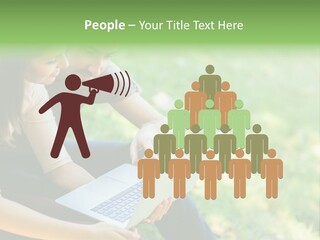 Caucasian Young Outdoors PowerPoint Template