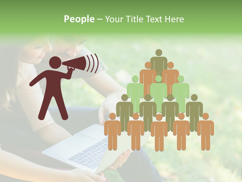 Caucasian Young Outdoors PowerPoint Template