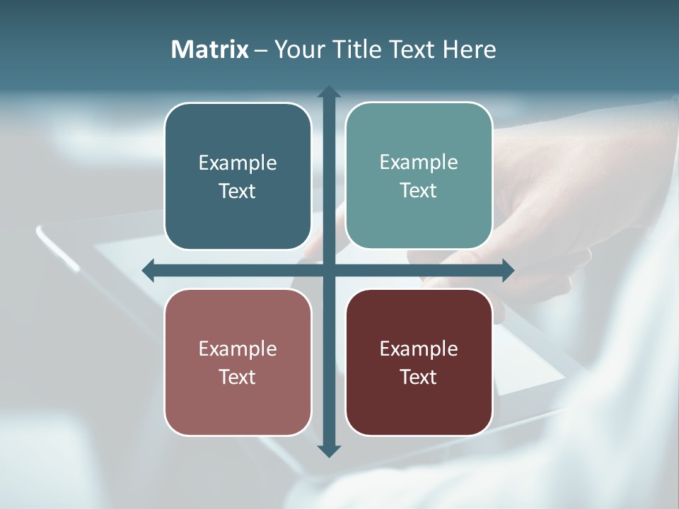 A Person Holding A Tablet With A Hand On It PowerPoint Template