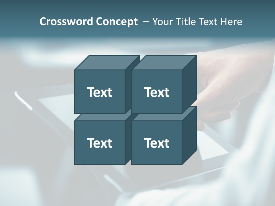 A Person Holding A Tablet With A Hand On It PowerPoint Template