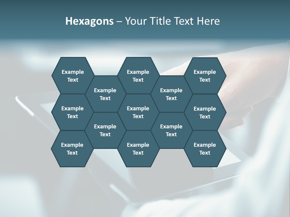 A Person Holding A Tablet With A Hand On It PowerPoint Template