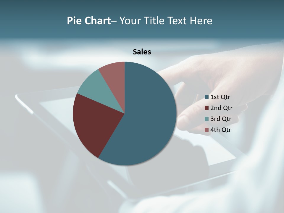 A Person Holding A Tablet With A Hand On It PowerPoint Template