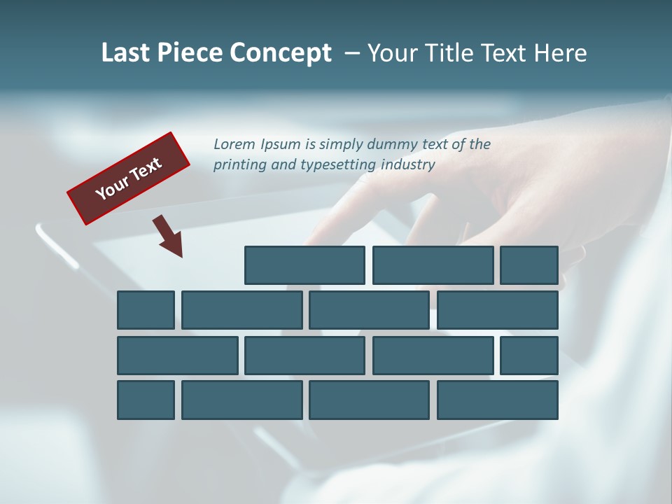 A Person Holding A Tablet With A Hand On It PowerPoint Template