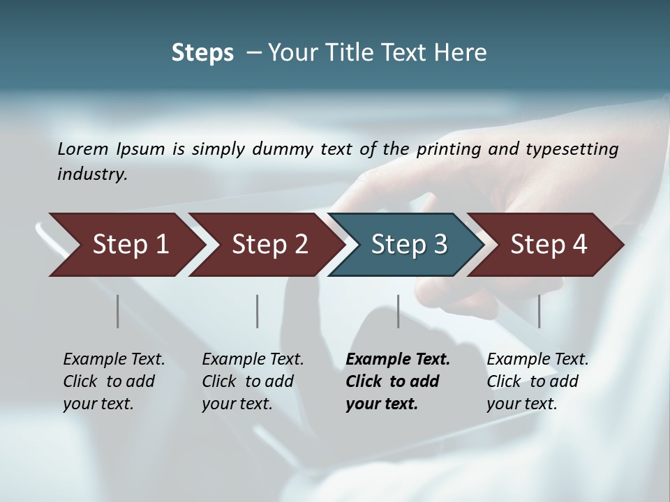 A Person Holding A Tablet With A Hand On It PowerPoint Template