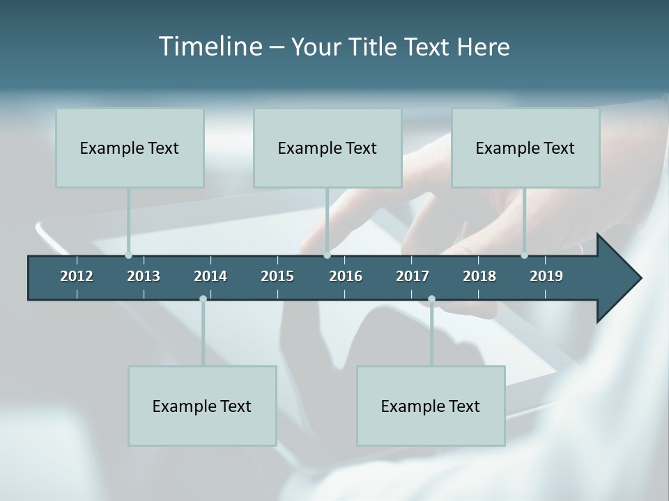 A Person Holding A Tablet With A Hand On It PowerPoint Template