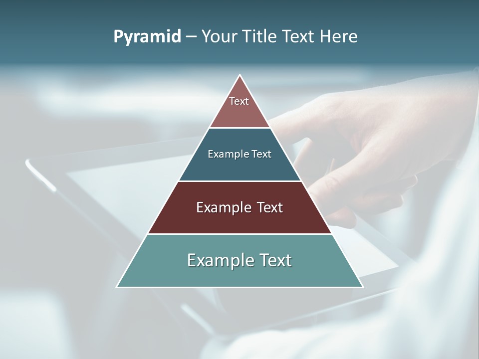 A Person Holding A Tablet With A Hand On It PowerPoint Template