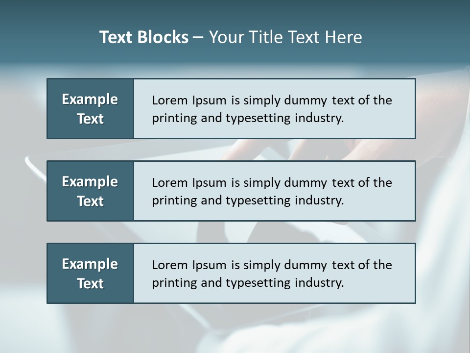 A Person Holding A Tablet With A Hand On It PowerPoint Template