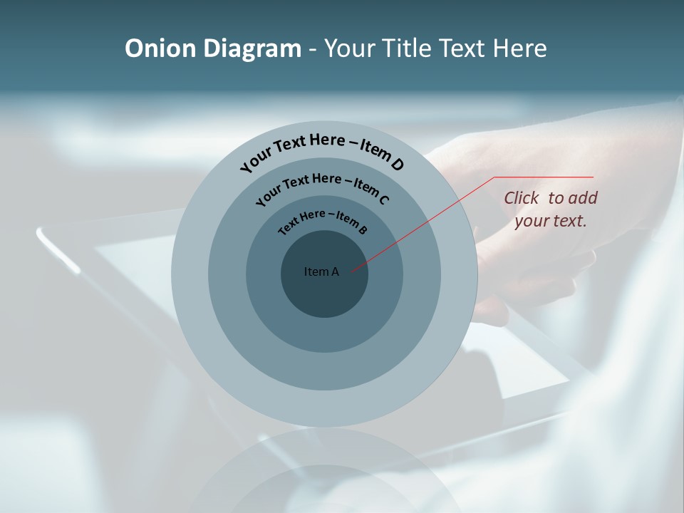 A Person Holding A Tablet With A Hand On It PowerPoint Template