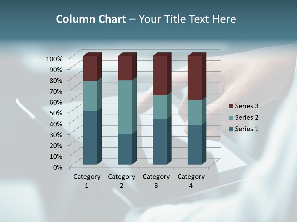 A Person Holding A Tablet With A Hand On It PowerPoint Template