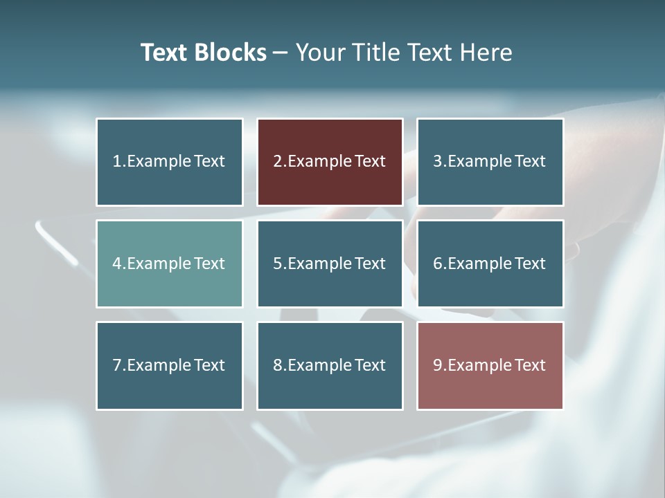 A Person Holding A Tablet With A Hand On It PowerPoint Template