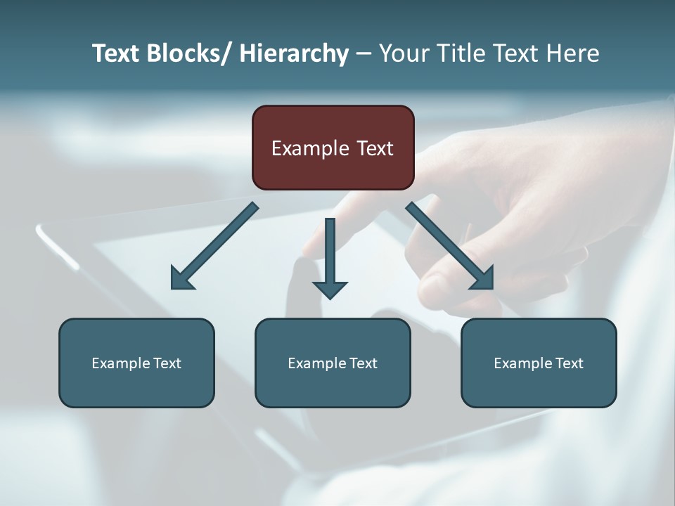 A Person Holding A Tablet With A Hand On It PowerPoint Template
