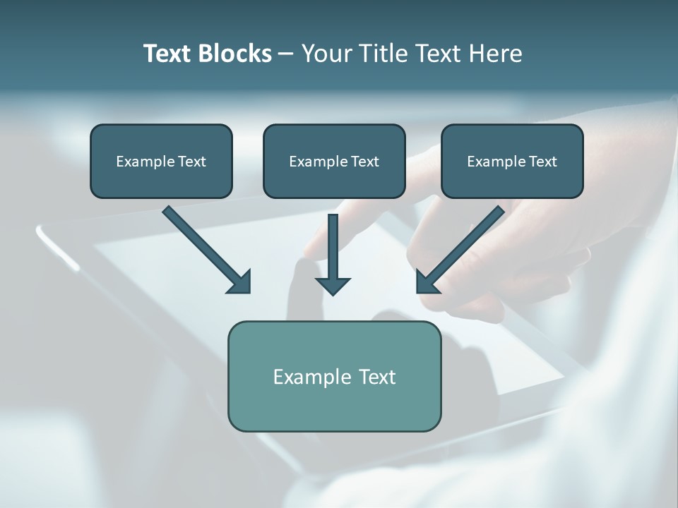 A Person Holding A Tablet With A Hand On It PowerPoint Template