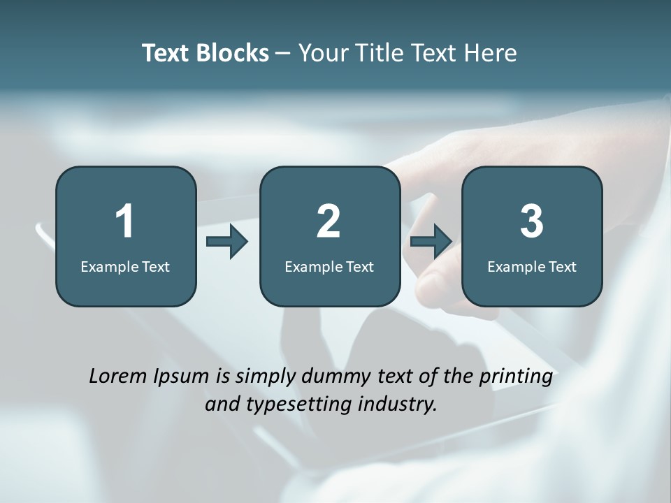 A Person Holding A Tablet With A Hand On It PowerPoint Template