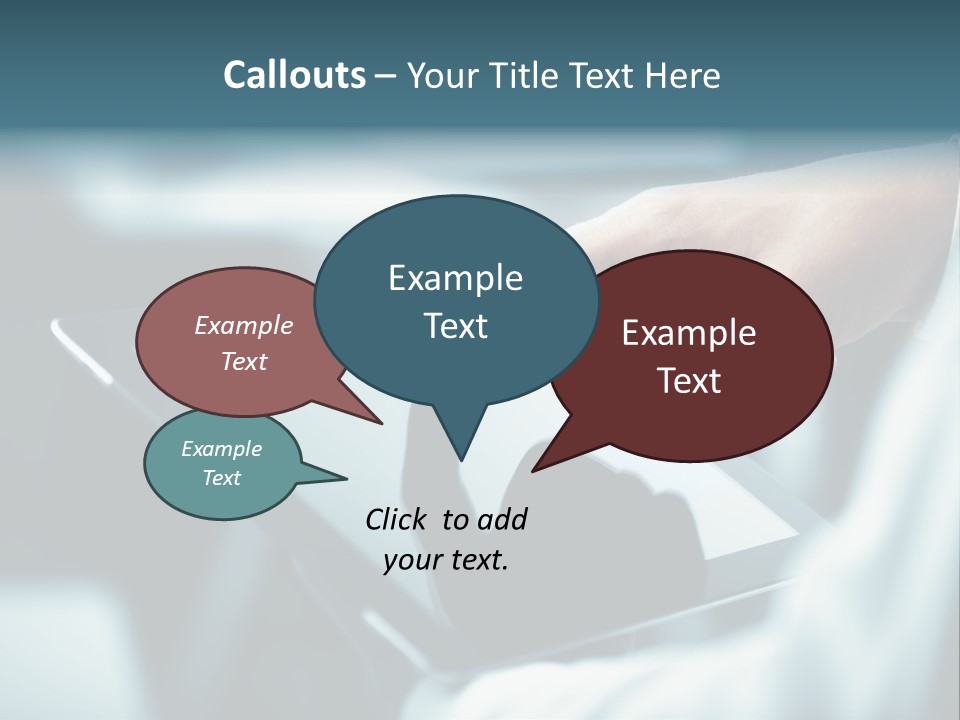 A Person Holding A Tablet With A Hand On It PowerPoint Template