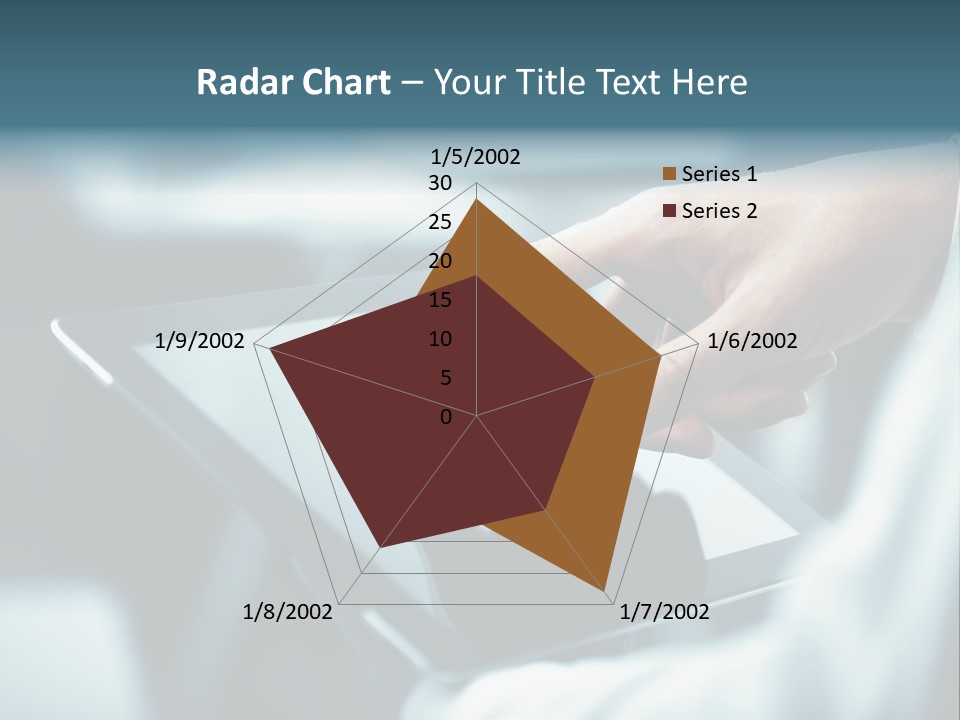A Person Holding A Tablet With A Hand On It PowerPoint Template