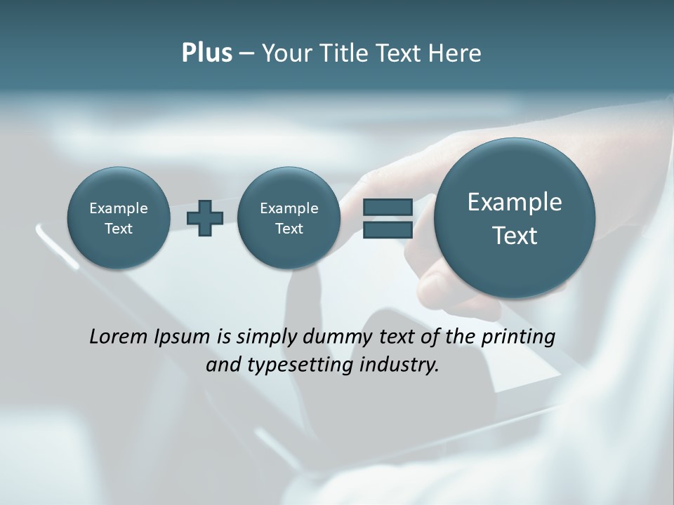 A Person Holding A Tablet With A Hand On It PowerPoint Template
