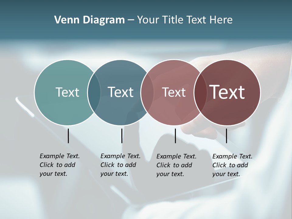 A Person Holding A Tablet With A Hand On It PowerPoint Template