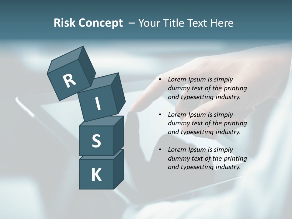 A Person Holding A Tablet With A Hand On It PowerPoint Template