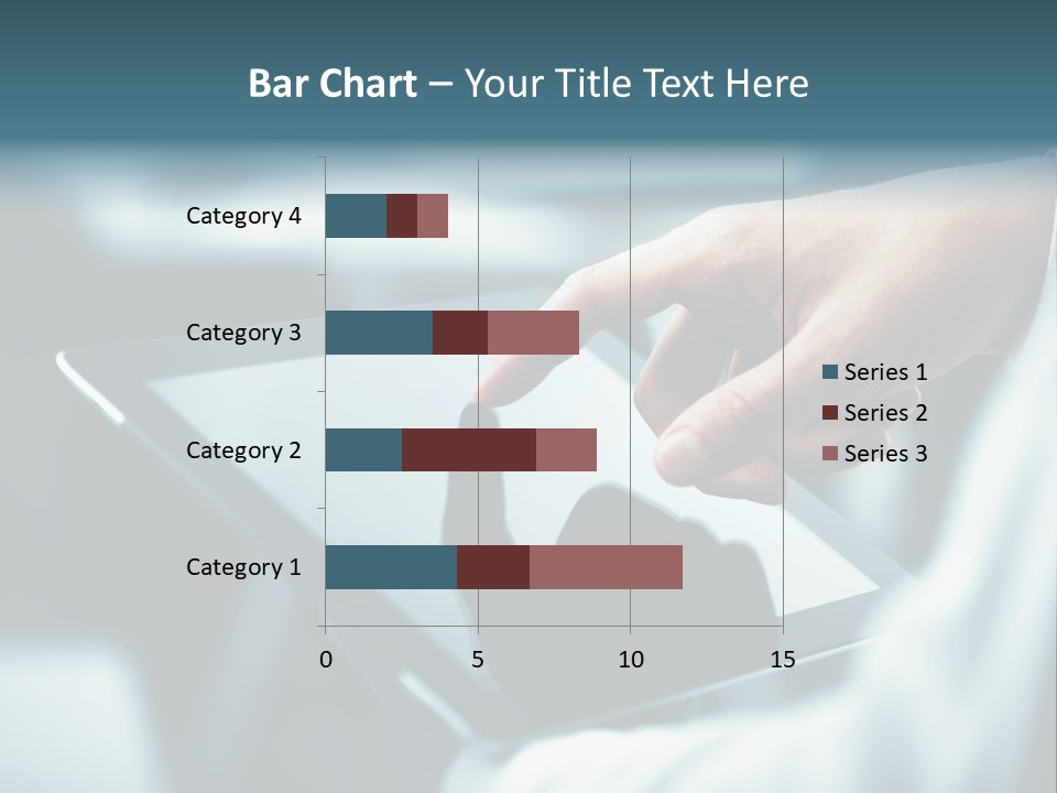 A Person Holding A Tablet With A Hand On It PowerPoint Template