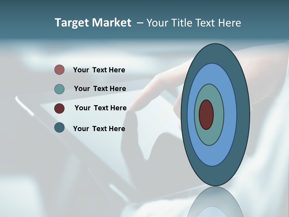 A Person Holding A Tablet With A Hand On It PowerPoint Template