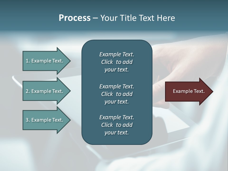 A Person Holding A Tablet With A Hand On It PowerPoint Template