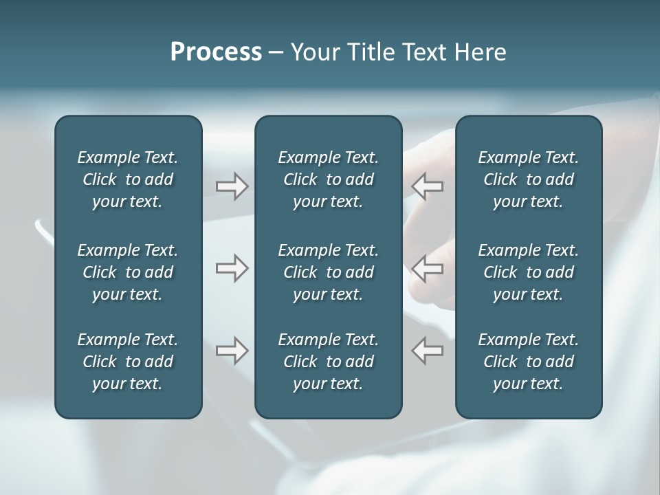 A Person Holding A Tablet With A Hand On It PowerPoint Template