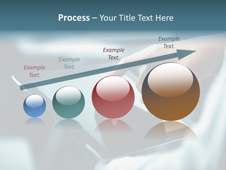 A Person Holding A Tablet With A Hand On It PowerPoint Template