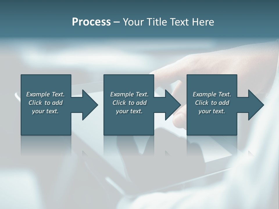 A Person Holding A Tablet With A Hand On It PowerPoint Template